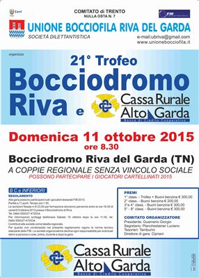 21° Trofeo Bocciodromo Riva e Cassa Rurale Alto Garda